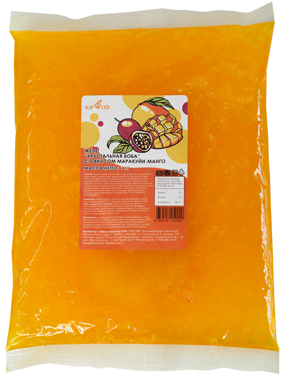 Желе «Хрустальная боба» со вкусом маракуйи и манго 1кг