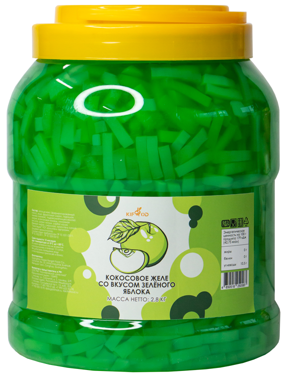 Кокосовое желе со вкусом зелёного яблока 2,8кг