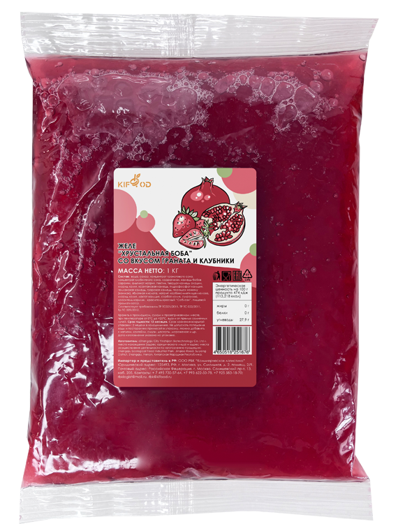 Желе «Хрустальная боба» со вкусом граната и клубники 1кг